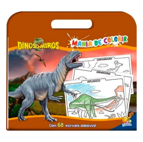 Livro Infantil Mania de Colorir Dinossauros Editora Brasil Leitura