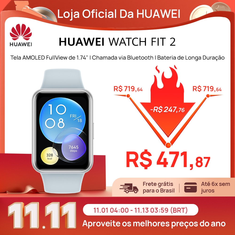Smartwatch HUAWEI WATCH FIT 2 1.74″ – Versão Global