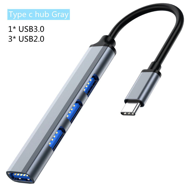 Hub USB 3.0 4 Portas de Alumínio USB Tipo C – YP