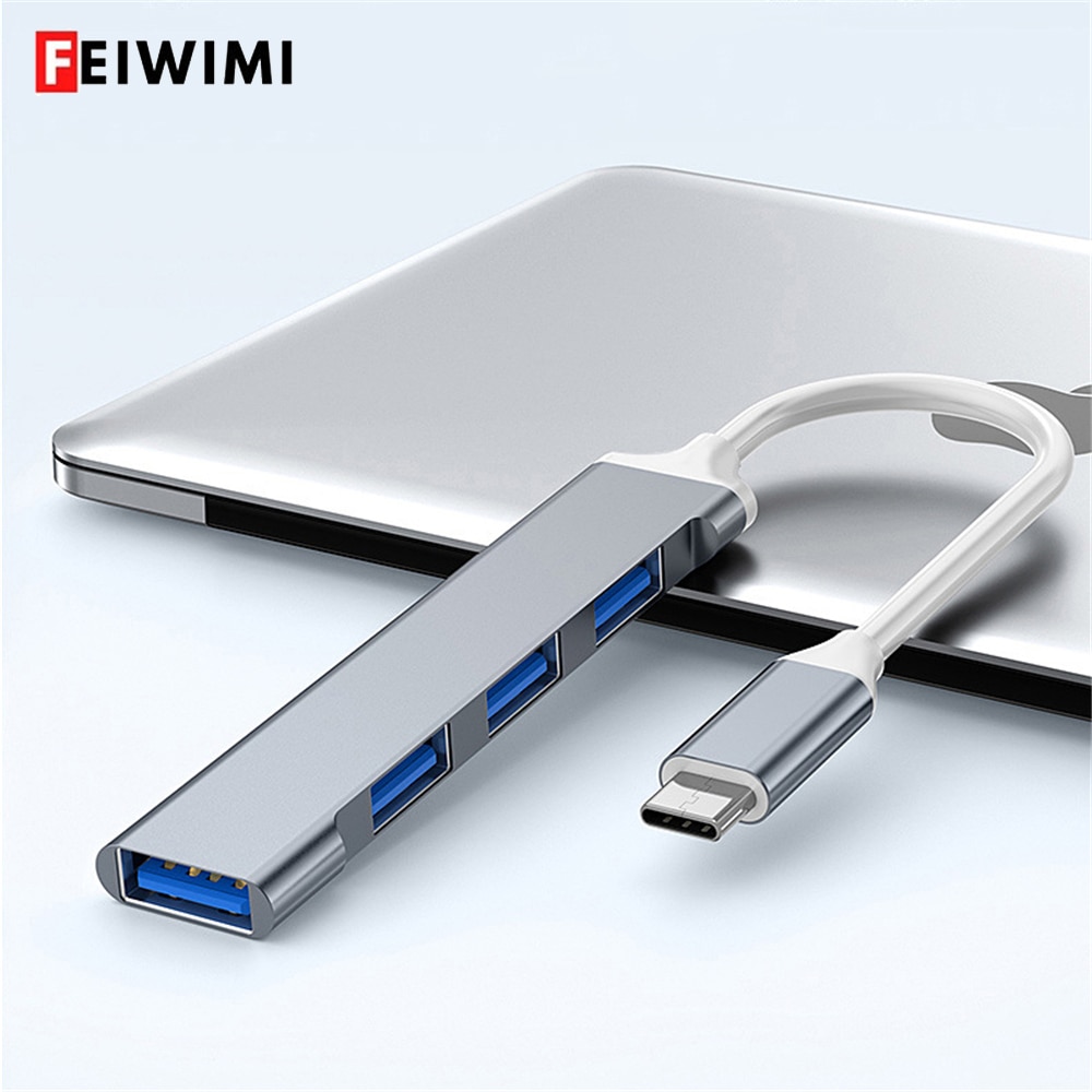 HUB Tipo C 4 Portas Multi USB 3.0 – Feiwimi