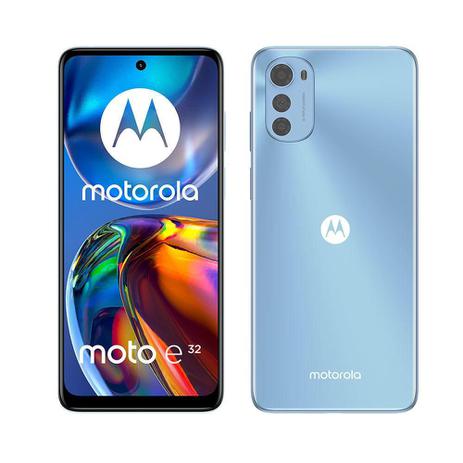 Smartphone Motorola E32 64GB 4GB RAM 4G Câmera Tripla + Selfie 8MP Tela 6.5” Azul