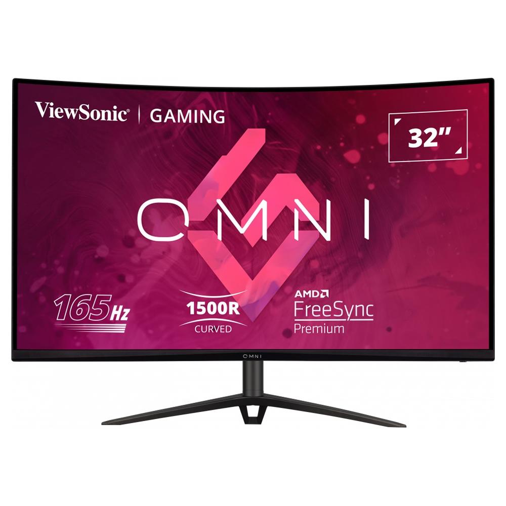 Monitor Gamer ViewSonic Omni 31.5 LED Full HD Curvo 165 Hz 1ms HDMI e DisplayPort 103% sRGB FreeSync Premium Som Integrado – VX3218