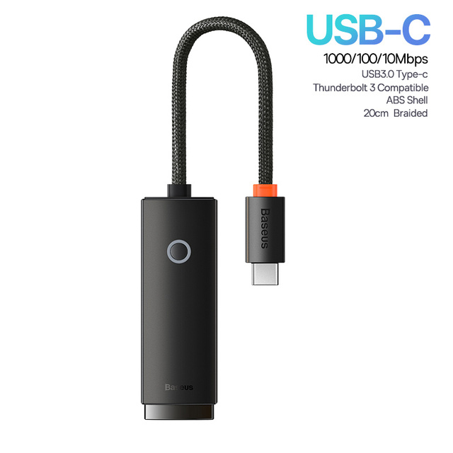 Adaptador de Ethernet Portátil USB C 1000m Lite Series Rj45 – Baseus