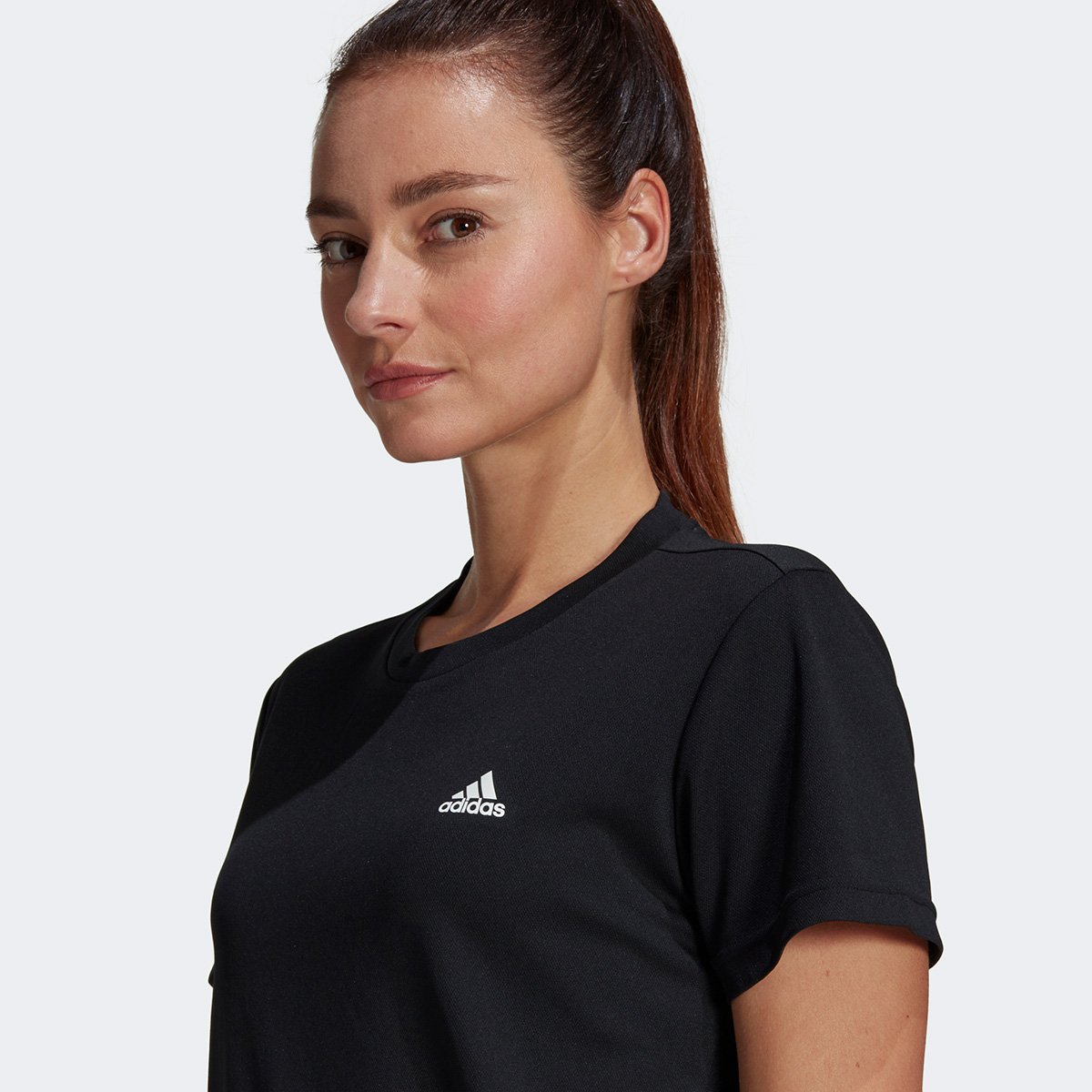 Camiseta Adidas D2M Sport Feminina – Preto+Branco