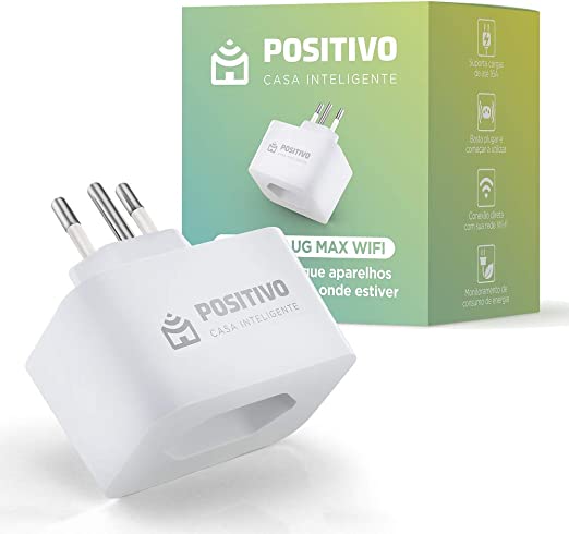 Smart Plug Max Wi-Fi Positivo Casa Inteligente 16A NBR 14136 Configuração Rápida 1600W Bivolt – Compatível com Alexa