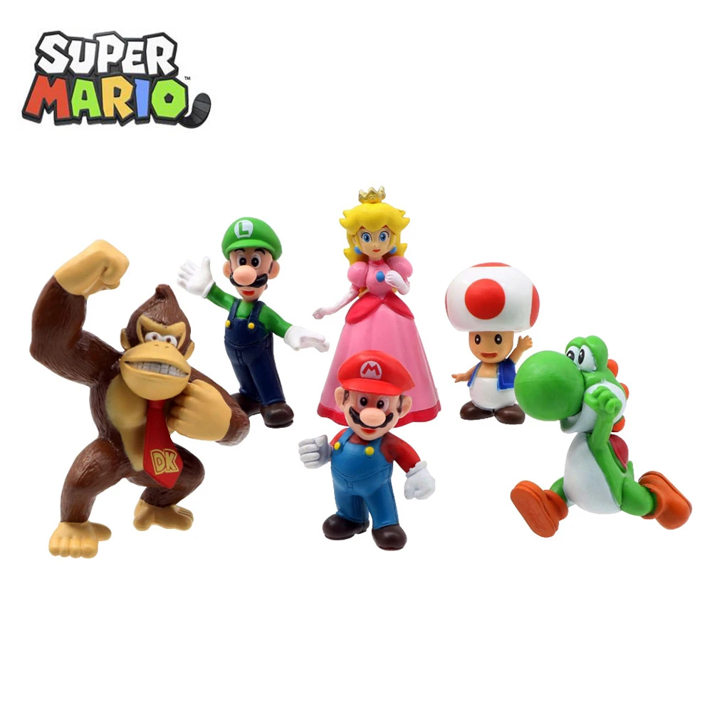 Kit Bonecos Colecionáveis Super Mario Bros – 6 Peças