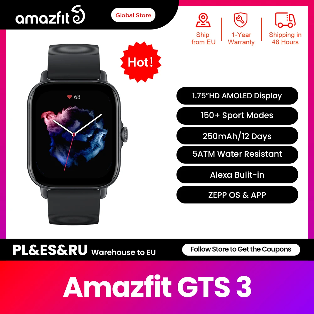 Smartwatch Amazfit GTS 3 1.75″