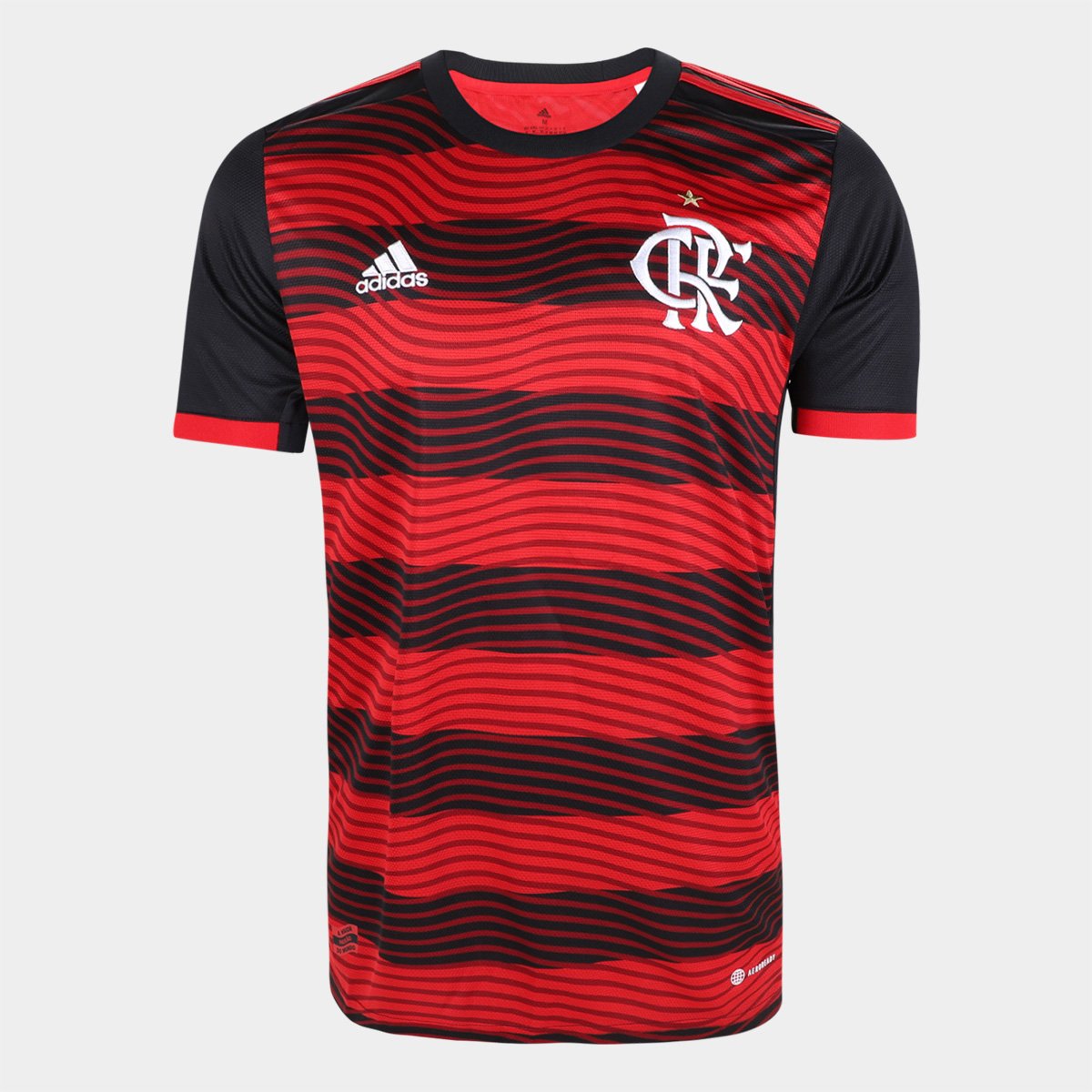 Camisa Flamengo I 22/23 s/n° Torcedor Adidas Masculina – Vermelho+Preto
