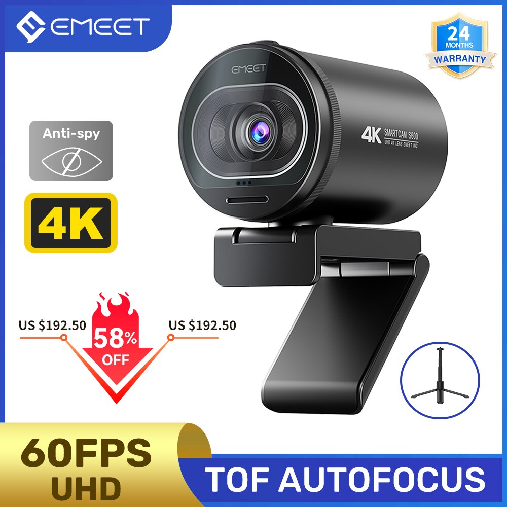 Webcam 4k 1080p 60fps EMEET s600