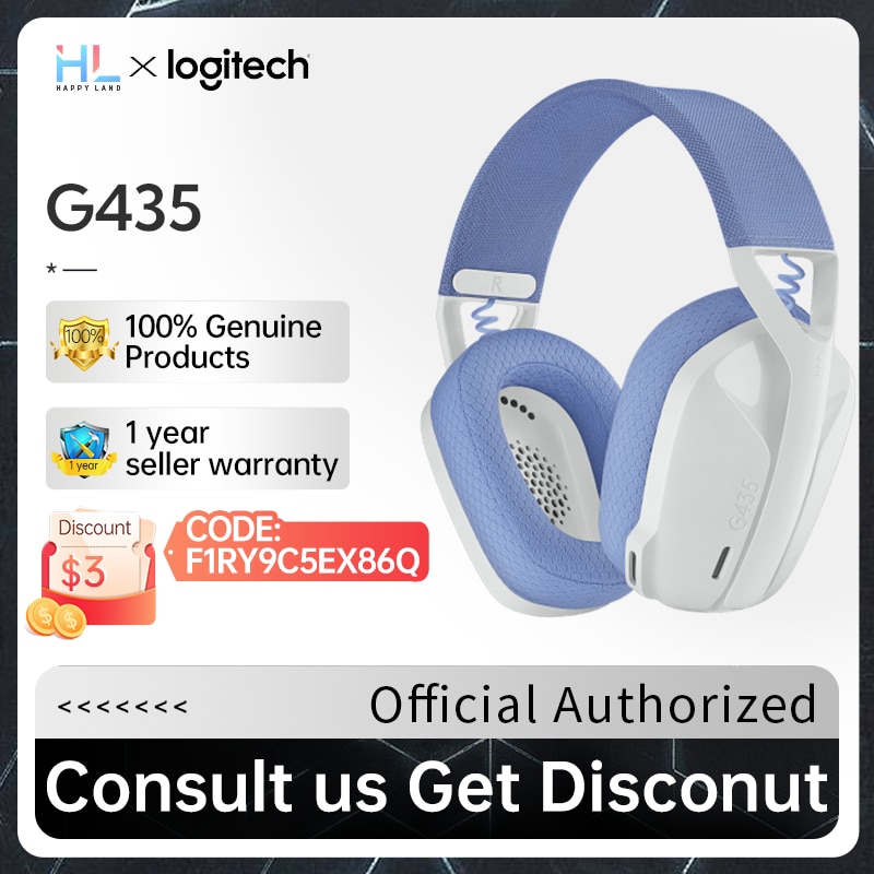 Headset Gamer Logitech G435 – Som Estéreo Bluetooth