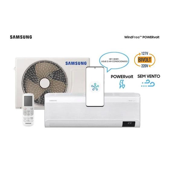 Ar Condicionado Split Inverter Samsung WindFree PowerVolt Sem Vento 9000 BTU/h Frio AR09BVFAVWKNAZ – Bivolt