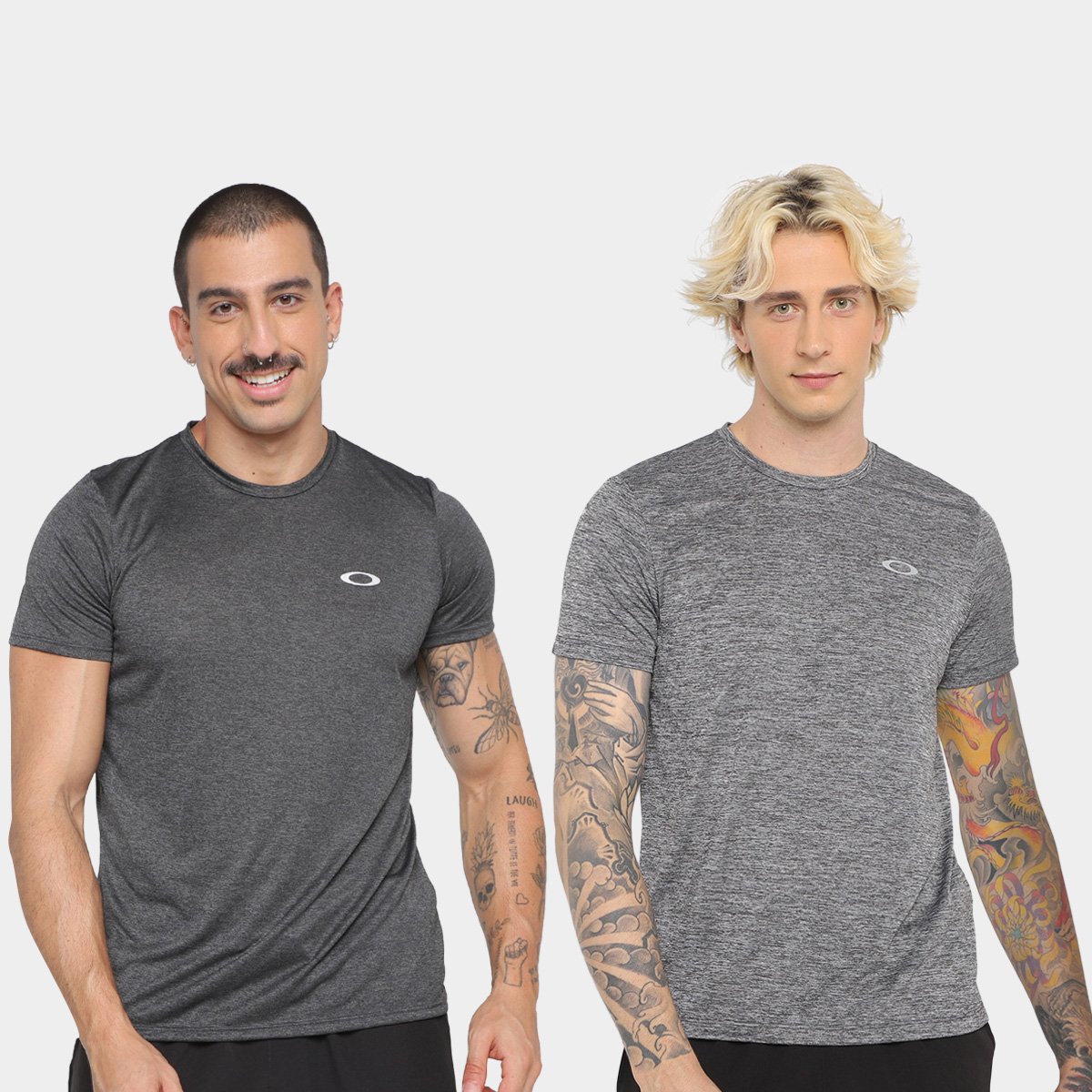 Kit Camiseta Oakley Ellipse Sports c/ 2 Peças Masculina – Preto+Cinza