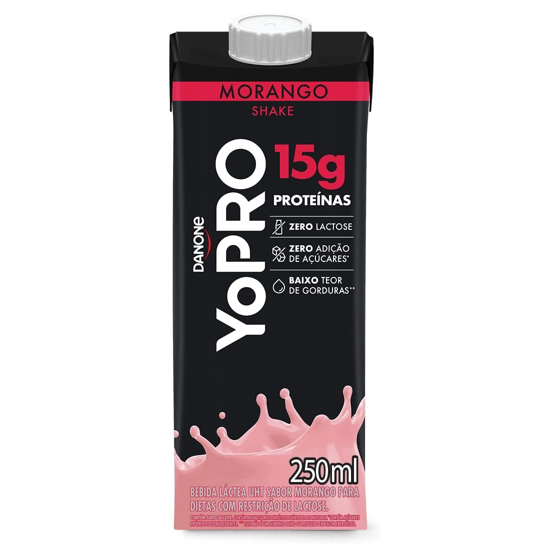YoPRO Bebida Láctea UHT Morango 15g de proteínas 250ml