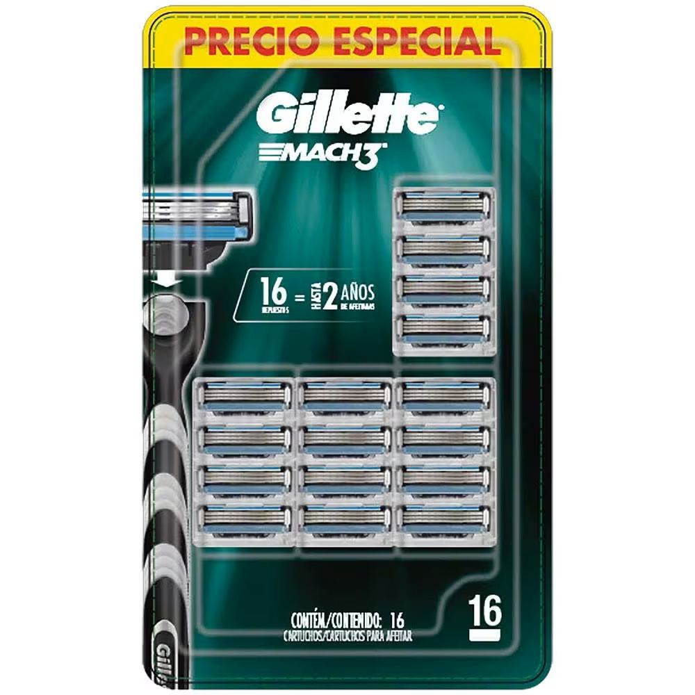 Carga para Aparelho de Barbear Gillette Mach3 – 16 Unidades