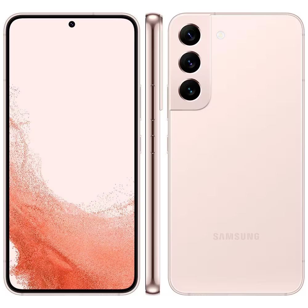 Smartphone Samsung Galaxy S22 5G Rose 128GB, 8GB RAM, Tela Infinita de 6.1”, Câmera Traseira Tripla, Android 12 e Processador Snapdragon 8 Gen 1