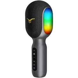 Microfone karaokê sem fio SingFree, microfone Bluetooth portátil 5-em-1 com 4 modos de som, RGB luz, alto-falante embutido, máquina karaoke profissional para carro party, presente para infantil adulta