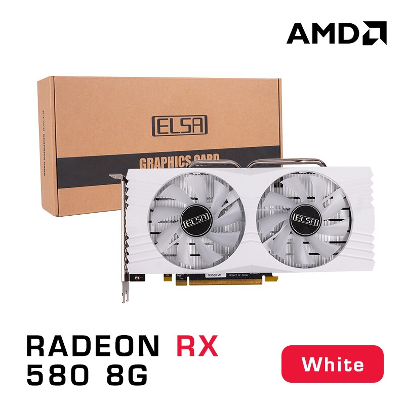 Placa gráfica Radeon RX 580 ELSA White, 8GB, GDDR5