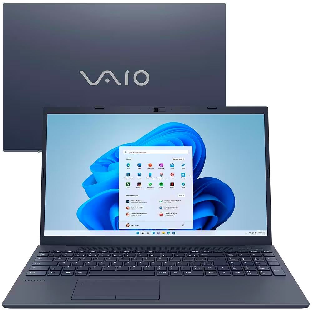Notebook VAIO Core i3- 1115G4 8GB 256GB SSD Tela Full HD 15.6″ Windows 11 FE15 VJFE55F11X-BO111H