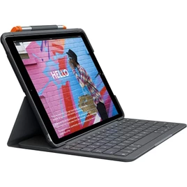 Capa com teclado Logitech Slim Folio para iPad 3ª geração com Conexão Bluetooth LE e Resistente à quedas, arranhões e respingos,920-009482