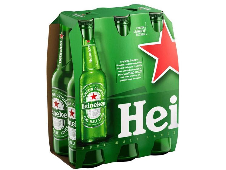 Cerveja Heineken Premium Puro Malte Lager – Pilsen 6 Garrafas Long Neck 330ml
