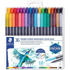 STAEDTLER Canetas Brush Pen, Ponta Dupla Aquarelável, 3001 TB36, 36 Cores, Multicolorido, pack of 36
