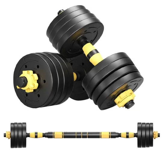 Kit Musculação 3 em 1 Bonafit Amarelo e Preto 20kg – Preto+Amarelo