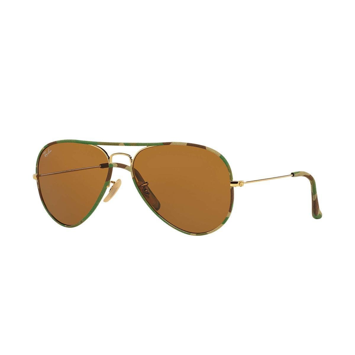 Óculos de Sol Ray-Ban 0RB3025JM-AVIATOR FULL COLOR Masculino – Verde+Marrom