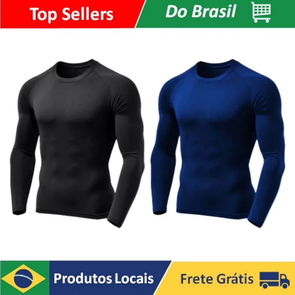 2 Unidades Camisetas Térmicas Thermal Protection T-Shirts Solar Cycling Compression Second Skin