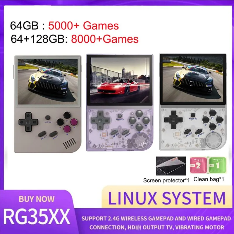 Videogame Portátil Anbernic RG35XX 64 GB (Apena cor Roxa)
