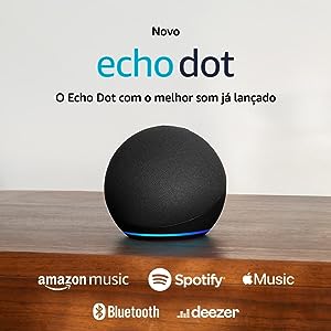Novo Echo Dot 5ª geração | O Echo Dot com o melhor som já lançado | Cor Preta
