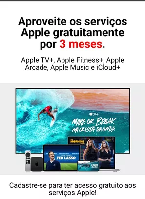 3 meses de Apple TV+ grátis (outros serviços Apple também)
