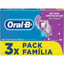 Creme Dental Oral-B Escudo Anti Açúcar Tradicional Leve 3 Pague 2 70g, Oral B