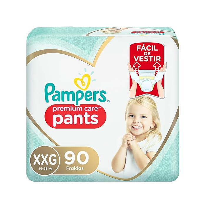 Fralda Pampers Pants Premium Care XXG 90 unidades. A embalagem pode variar