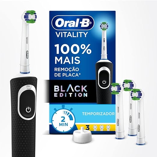Oral-B Escova Recarregável Vitality 100 Escova Eléctrica Recarregável 1 Unidade + Refis Precision Clean 3 Unidades 1 Kit