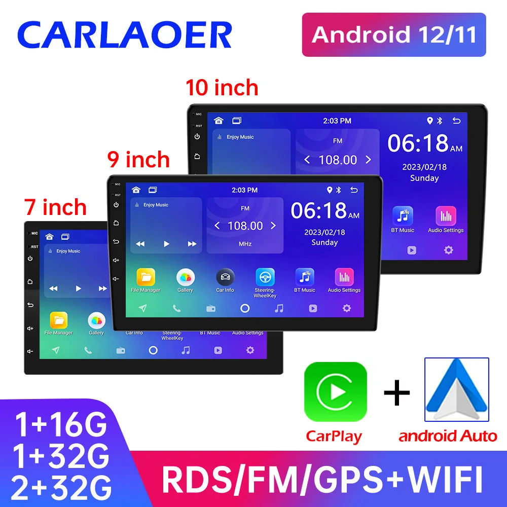 Central Multimidia Android 11 Autoradio Wi-Fi GPS Áudio 2 Din 32G 7″