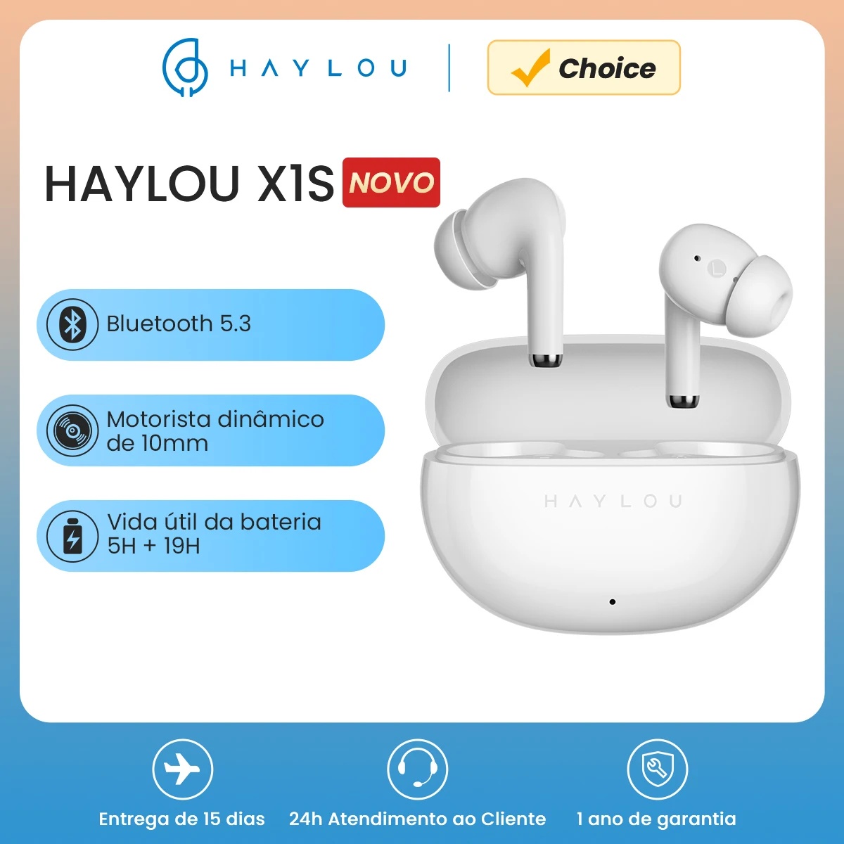HAYLOU X1S TWS Fones De Ouvido Sem Fio Bluetooth