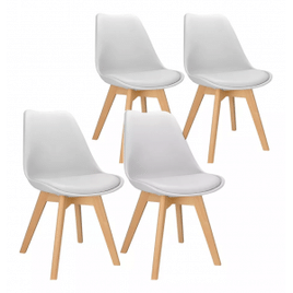Kit 4 Cadeiras Charles Eames Best Chair Design Wood Estofada