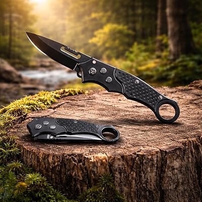 Canivete Tático Premium 16cm Aço Inoxidável Dobrável com Trava de Segurança Cabo Antiderrapante Camping Trilhas