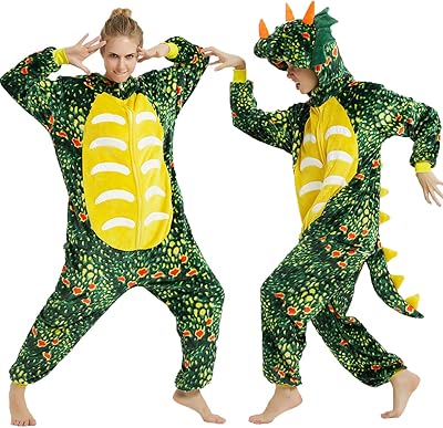 Plustrong Fantasia de dinossauro adulto macacão feminino masculino peça única tricerátopo fantasia de Halloween