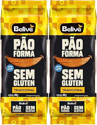 Kit Pão de Forma Belive Tradicional Sem Glúten 400g c/ 2 pacotes | Macio, Sem Lactose, Ideal para Sanduíches e Torradas