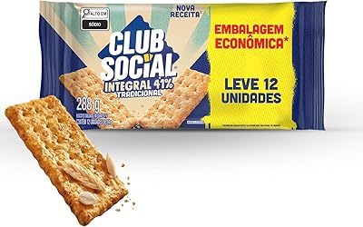 Club Social Biscoito Salgado Integral Embalagem Econômica 288G