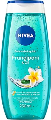 NIVEA Sabonete Líquido Frangipani & Oil 250ml, Limpeza Corporal, Pele Macia, Óleos e Vitaminas, Equilíbrio com o pH, Sensação Refrescante