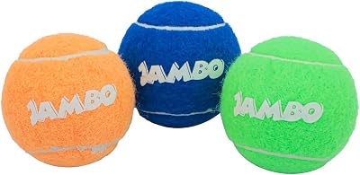 JAMBO PET Bola De Tenis Fluorescente Com 3 Jambo Para Cães