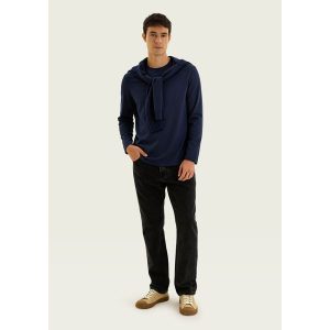 Camiseta Básica Masculina Manga Longa World - Azul por R,99 na Hering (33% OFF)