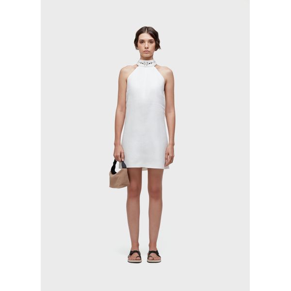 Vestido curto gola cristais por R$747,00 na Osklen (71% OFF)