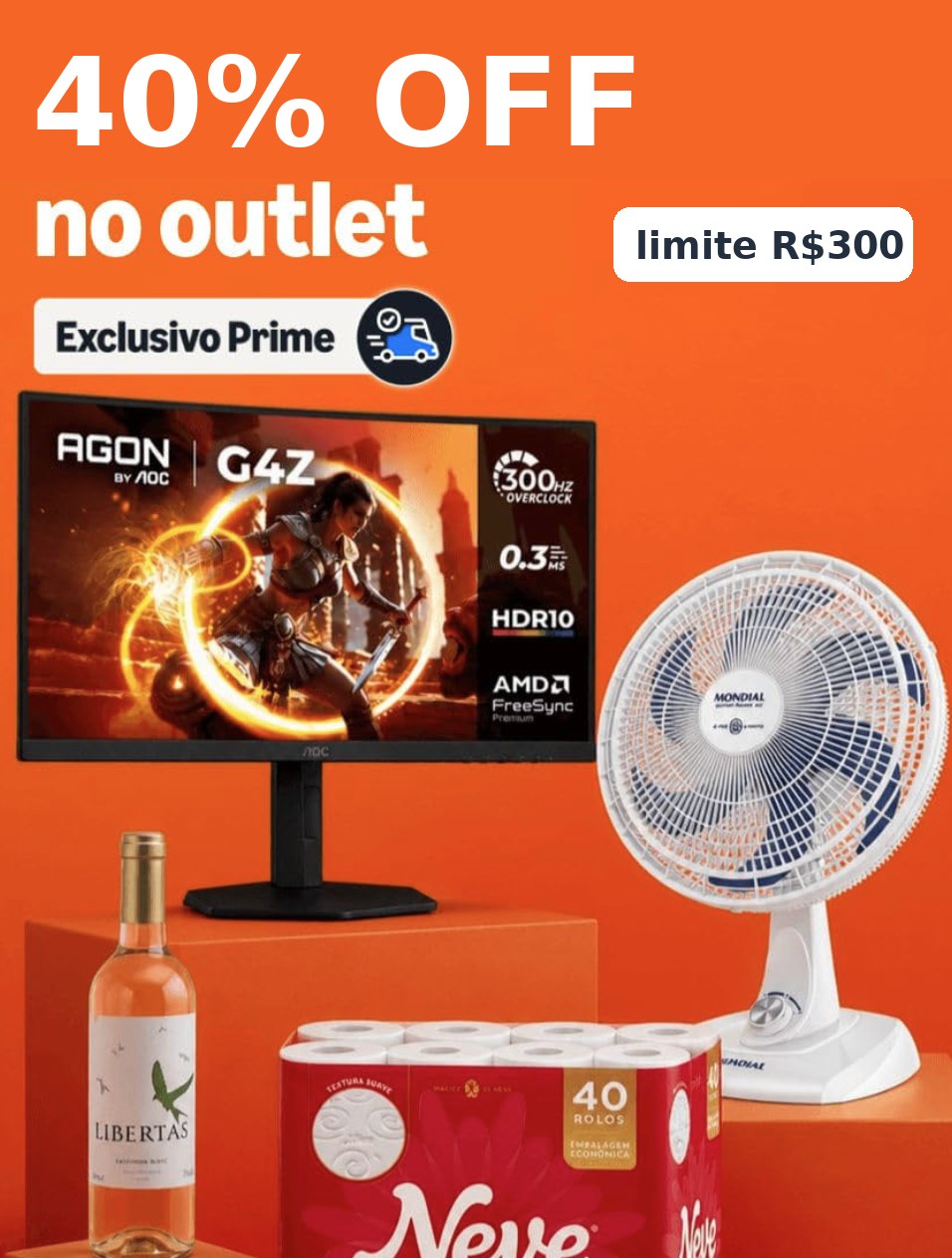 Cupom 40% OFF no Outlet da Amazon para membros Prime